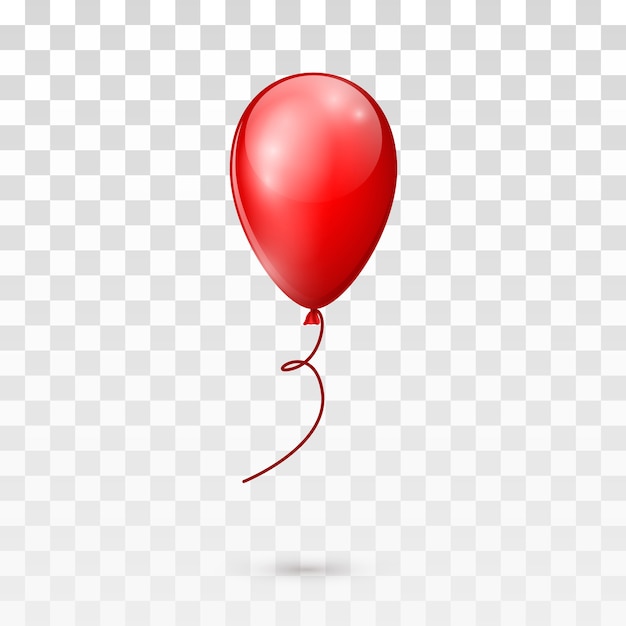 Ballon Brillant Rouge Sur Fond Transparent. Illustration