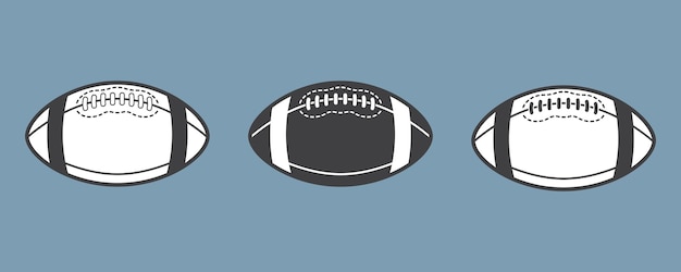 Ballon de football américain et rugby set design vintage