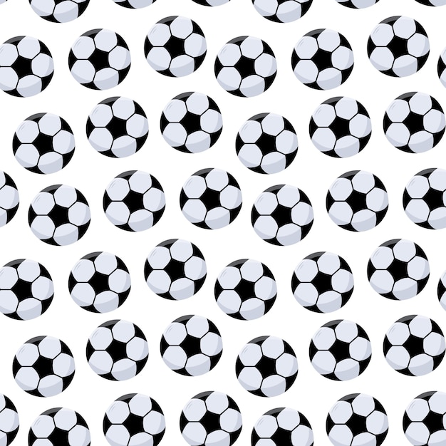 Ballon de football dessiné à la main modèle sans couture jeu de football européen isolé sur le vecteur de fond blanc