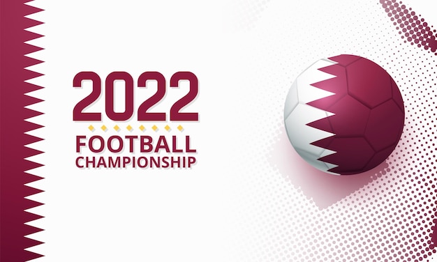 Ballon De Football Avec Le Drapeau National Du Qatar