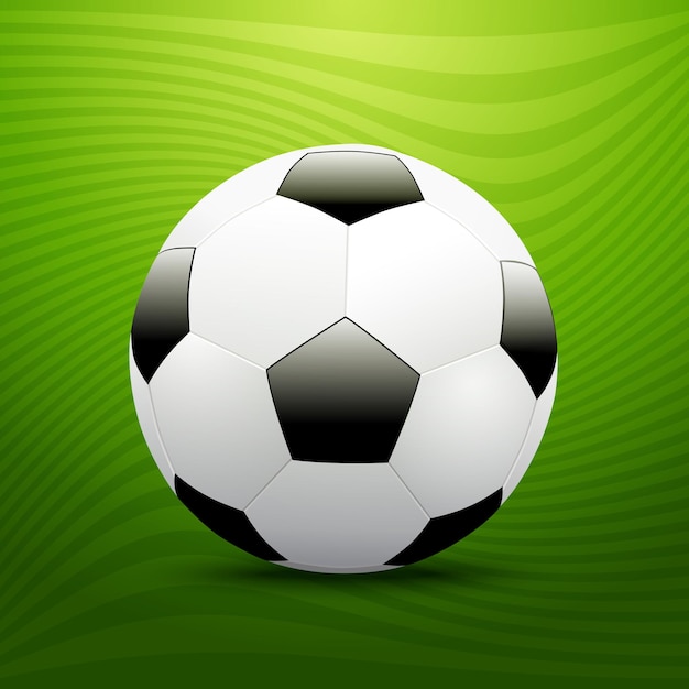 Ballon De Football Football Sur Fond Vert. Illustration Vectorielle