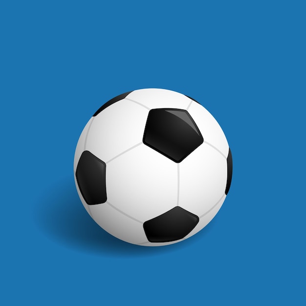 Ballon de football isolé sur fond bleu Ballon de football noir et blanc Ballon de football classique