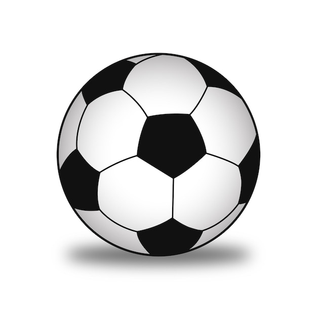 Ballon de football vectoriel réaliste sur fond blanc