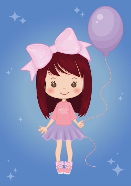 Ballon mignon petite fille