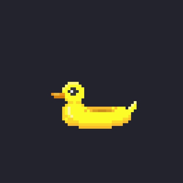 Ballon De Natation De Canard Dans Un Style Pixel Art