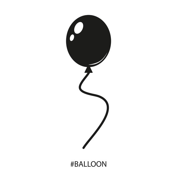 Un ballon noir sur fond blanc avec copie espace