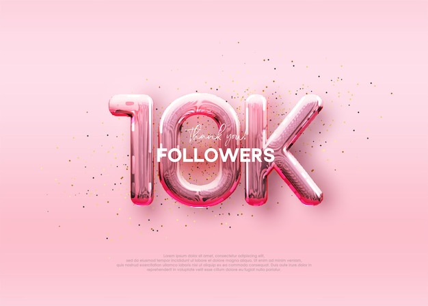 Ballon numéro 10k followers design rose de luxe pour la célébration