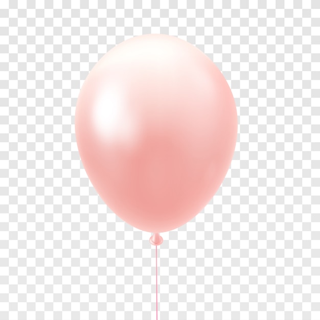 Ballon rose clair isolé sur transparent