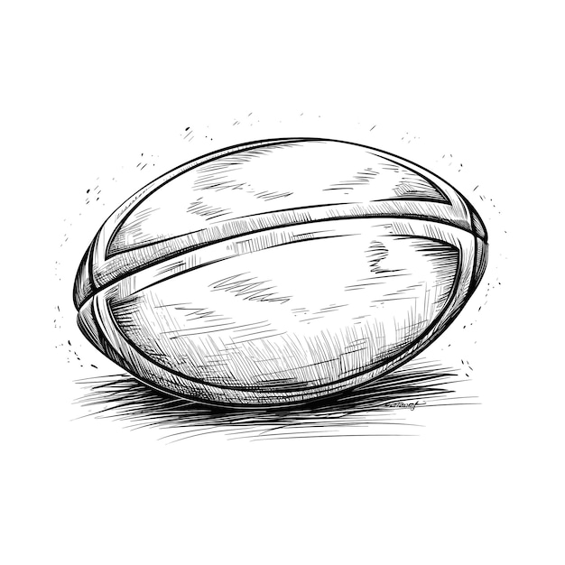 Ballon de rugby dessiné à la main Ballon de football américain