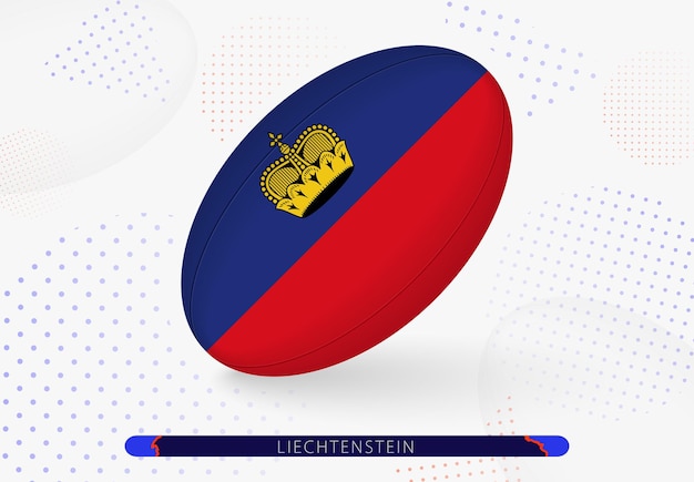 Ballon de rugby avec le drapeau du Liechtenstein dessus Équipement pour l'équipe de rugby du Liechtenstein