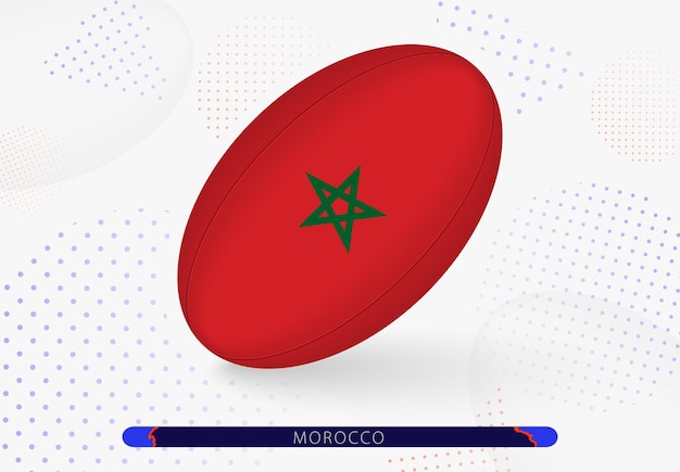 Ballon de rugby avec le drapeau du Maroc dessus Equipement pour l'équipe de rugby du Maroc