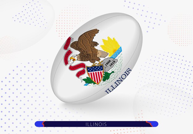 Ballon De Rugby Avec Le Drapeau De L'illinois Dessus équipement Pour L'équipe De Rugby De L'illinois