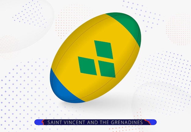 Ballon De Rugby Avec Le Drapeau De Saint-vincent-et-les Grenadines Dessus équipement Pour L'équipe De Rugby De Saint-vincent-et-les Grenadines