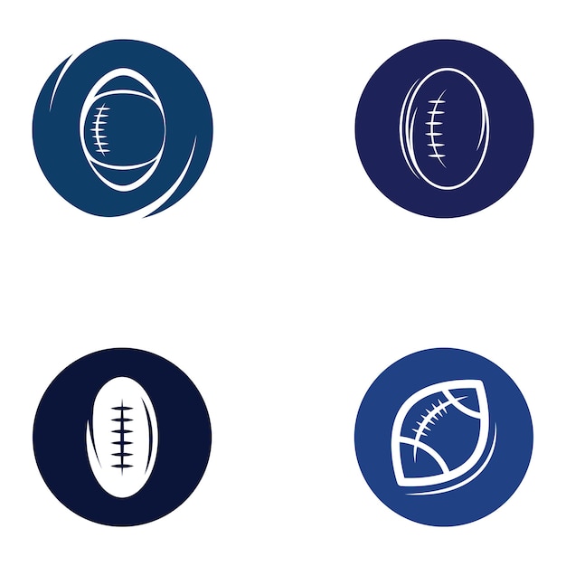 Vecteur ballon rugby football américain icône vector logo modèle