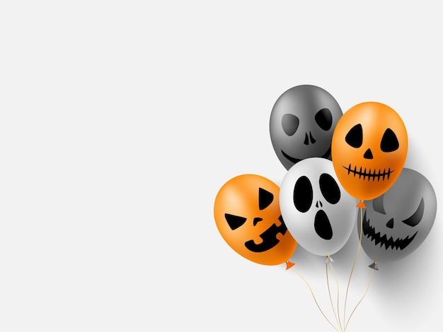 Ballon avec la silhouette du visage pour le concept de design d'Halloween.