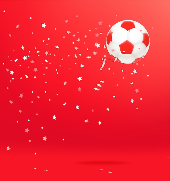 Ballon de soccer avec des confettis