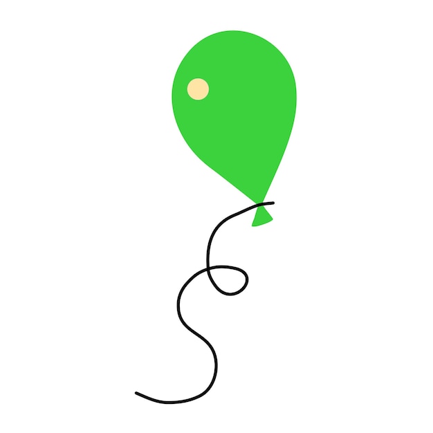 Un Ballon Vert Avec Une Ficelle Noire