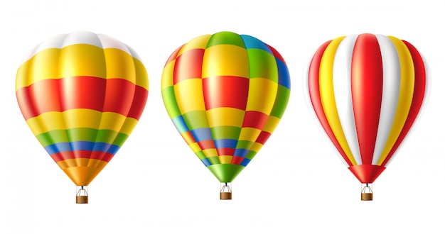 Ballons à Air Chaud Ensemble Coloré Isolé