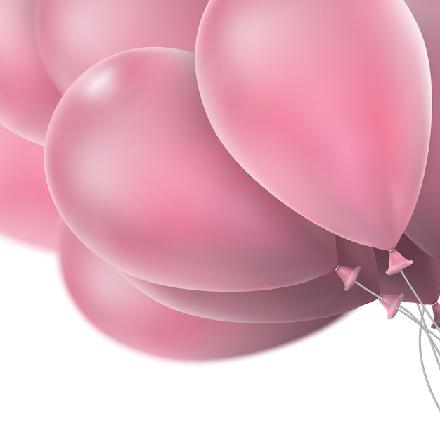 Vecteur ballons brillants roses.