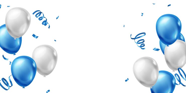 Vecteur ballons design élégant bleu 3d pour illustration vectorielle de fête de célébration