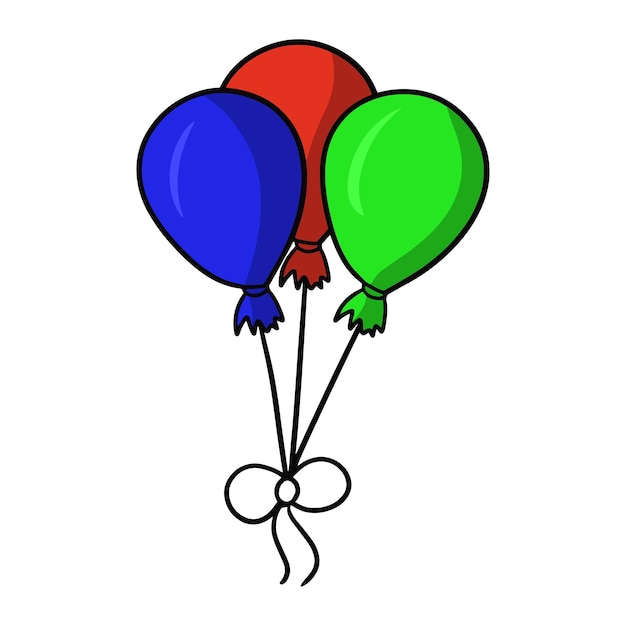 Ballons Festifs Lumineux Et Aérés Sur Un Dessin Vectoriel De Corde