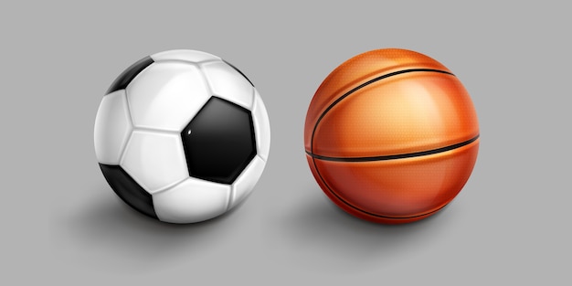 Ballons De Football Et De Basket Réalistes