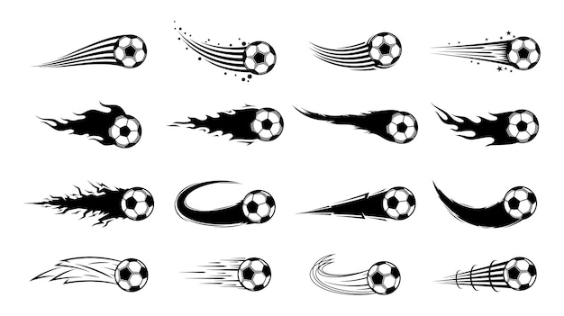 Ballons De Football (soccer) Volants Vectoriels