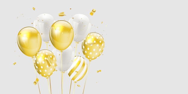 Vecteur ballons d'or blanc