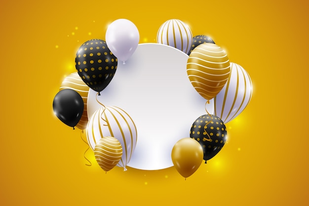 Ballons réalistes avec style bannière vierge