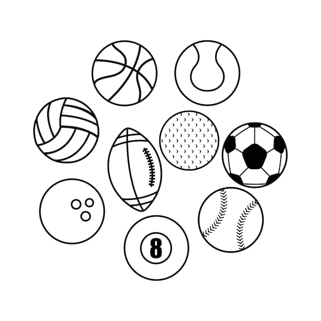 Vecteur ballons de sport isolés icône vector illustration design