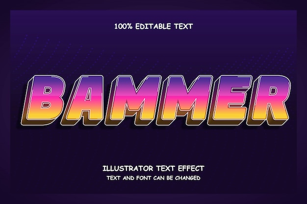 Bammer, style d'ombre moderne effet texte modifiable 3d