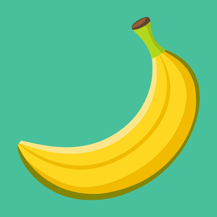 Vecteur une banane avec un autocollant dessus