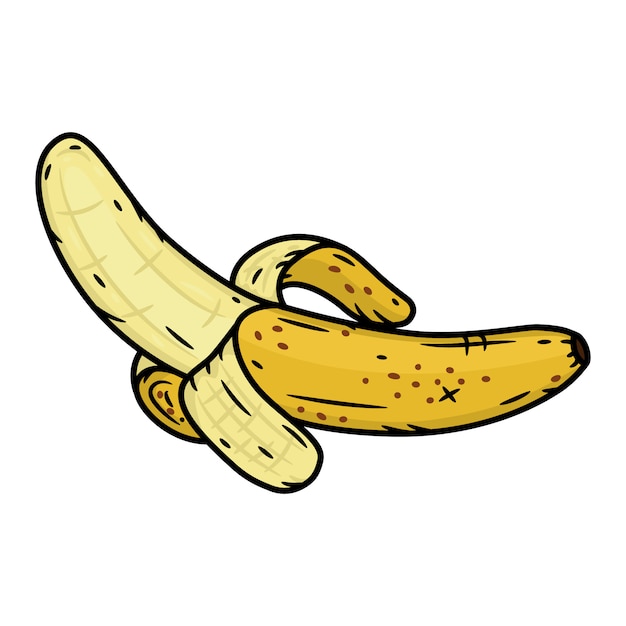 Vecteur banane de dessin animé. banane, fruit illustration isolé