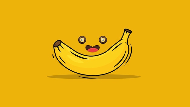 Vecteur banane de dessin animé mignon en vecteur et illustration