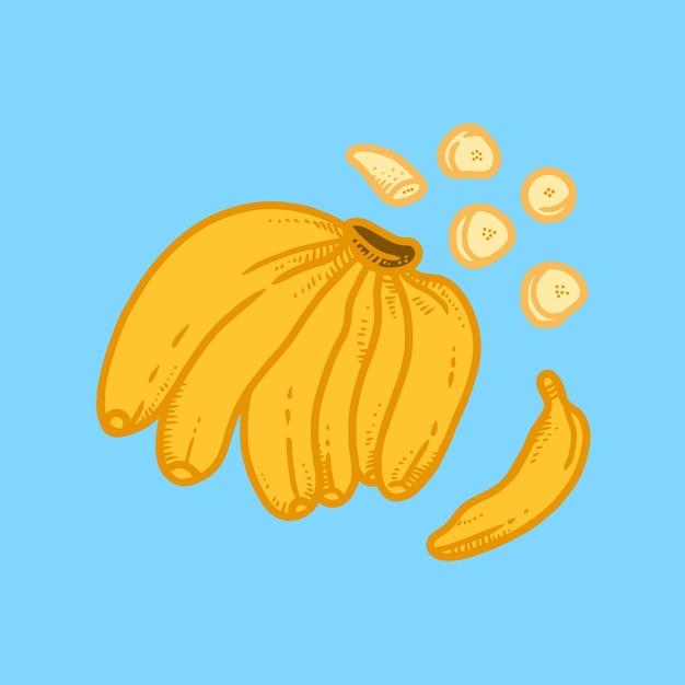 Banane fruit dessin animé vector illustration nourriture nature icône concept isolé vecteur premium