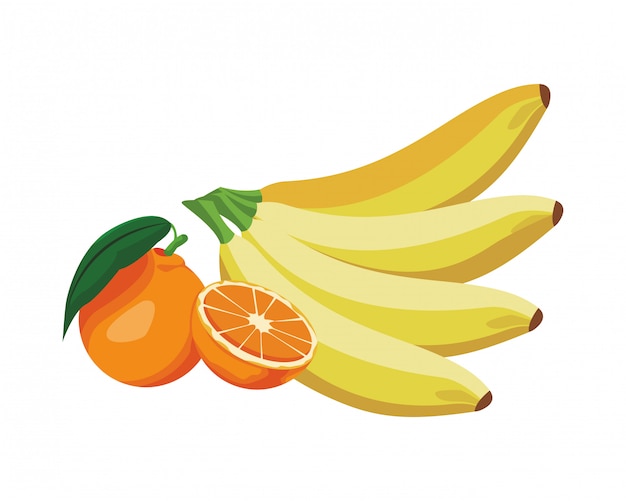 Banane et orange