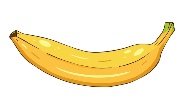 Banane unique jaune dessin animé