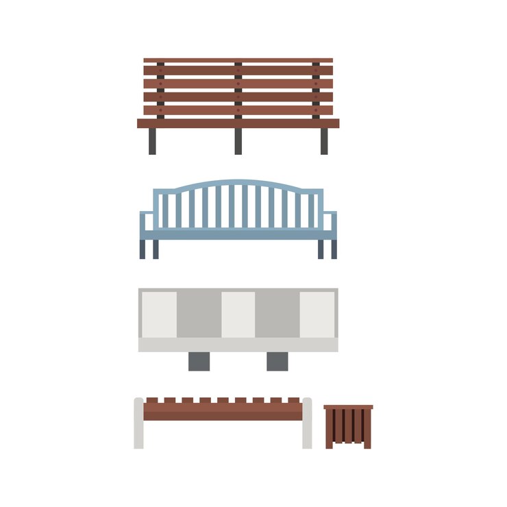 Vecteur bancs de ville et de parc