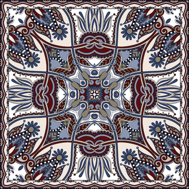 Vecteur bandana cachemire floral ornemental traditionnel