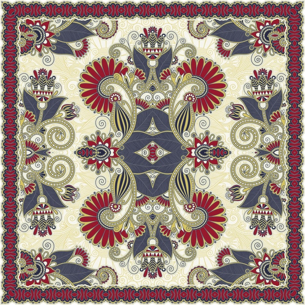 Bandana Cachemire Floral Ornemental Traditionnel