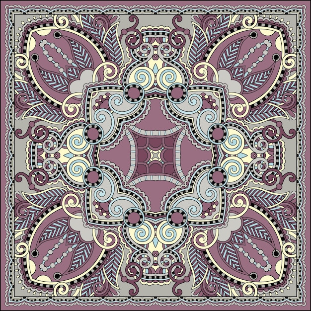 Vecteur bandana cachemire floral ornemental traditionnel