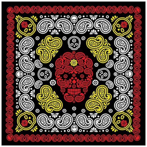 Bandana Avec Tête De Mort Et Cachemire