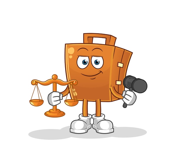 Bande Dessinée D'avocat De Valise. Vecteur De Mascotte De Dessin Animé