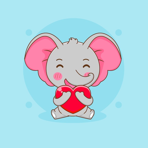 Bande Dessinée Illustration D'éléphant Mignon Câlins Amour