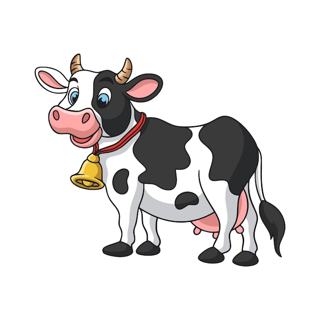 Vecteur bande dessinée illustration vache cool