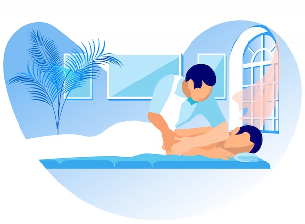 Vecteur bande dessinée massage illustration rééducation vector