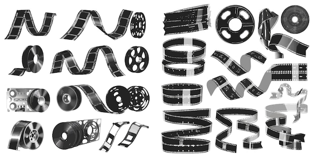 Vecteur bande de film incurvée