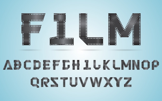 bande de film plié alphabet