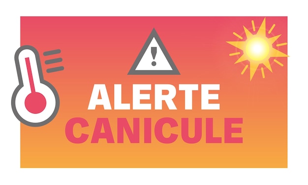 Vecteur bandeau d'alerte canicule en france