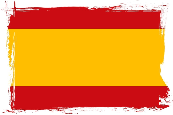 Vecteur bandeau du drapeau d'espagne avec un pinceau grunge